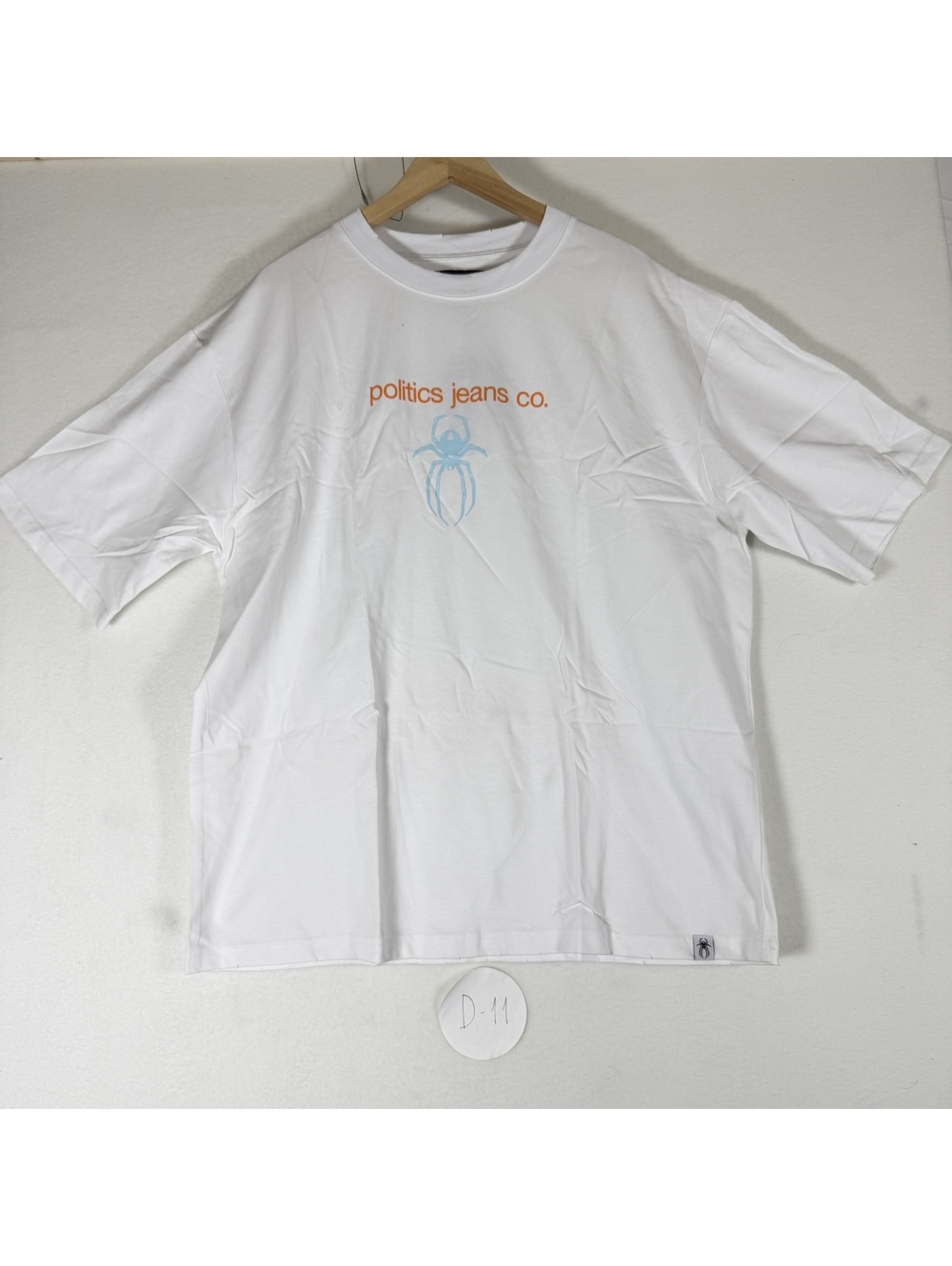 Pltx Politics Jeans‎ Co. Spider Web Graphic T-Shirt White Men's Size 2XL D-11